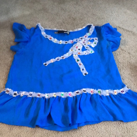 ⚡️FINAL PRICE⚡️ Love Moschino Sequin Beaded Bow Top Vintage - Picture 2 of 15